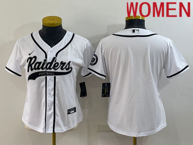 Women Oakland Raiders Blank White 2022 Nike Co branded NFL Jerseys